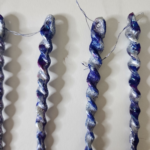 5 HANDCRAFTED Upcycled Swirly Unicorn Icecicle Ornaments HANDPAINTED Holiday - Picture 7 of 17